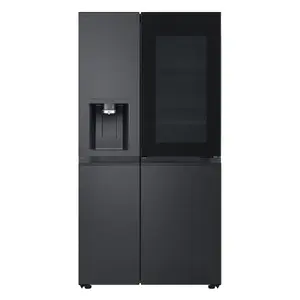 Side-by-side refrigerator LG InstaView GSXE90EVAD — 628 L, Freestanding, Black, Fridge 407 L / Freezer 221 L