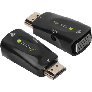 Пассивный конвертер HDMI→VGA TECHLY IDATA-HDMI-VGA2MABT2, 1920×1080, вход HDMI, выход VGA, чёрный