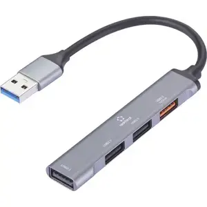 USB 3.0 4-Port Hub Renkforce RF-6855462 with Aluminum Case, 5 GBit/s, USB-A