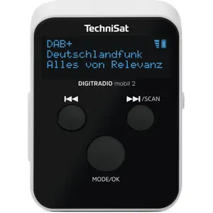 Portable radio TECHNISAT DIGITRADIO mobil 2 — DAB+ / FM, OLED 0.91", 3.5mm, USB-C, Li-Ion 500 mAh, Black/White