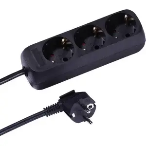 Power extension cord Vivanco VVELSTR3USCHK — 5 m cable, 3 AC outlets, Type F plug, indoor, black