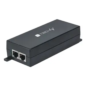 PoE adapteris TECHLY I-SWHUB 3000STY2 — 2x RJ-45, Fast/Gigabit Ethernet, 30 W izvade, melns
