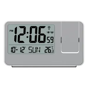 Digital alarm clock TechnoLine WT 534 — grey, rectangular, CR2032 battery, 143×39×84 mm