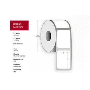 Uzlīmju ruļlis Capture CA-LB3173 — nomaiņas uzlīmju materiāls, modelis CA-LB3173