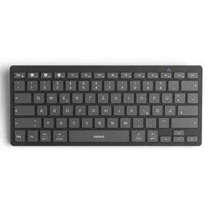 Bezvadu Bluetooth tastatūra Inateck KB01003 QWERTZ melna — universāla, QWERTZ izkārtojums