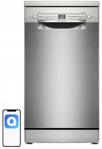 Bosch Serie 2 SPS2HMI42E Freestanding Dishwasher Slimline 45 cm 10 Place Settings 5 Programs Home Connect Stainless Steel
