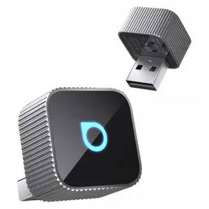 Wireless CarPlay and Android Auto adapter Ottocast T2 Mini Slim — Black/Silver, compact plug-and-play USB adapter