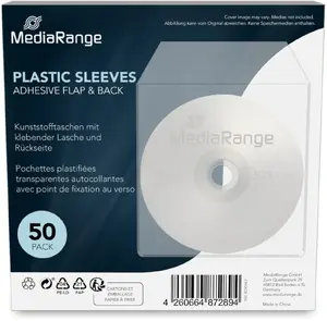 Plastmasas maisiņi ar līpošu aizdari MediaRange 50 gab. — caurspīdīgas aizsargmaisiņi