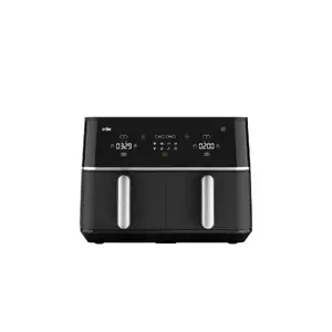 Аэрофритюрник BRAUN TD 5030I Double 10 л, 2400 Вт, сенсорный LED, черный/серебристый