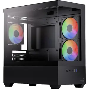 Computer case AEROCOOL P300D-G-BK-v1 with two tempered glass panels, black