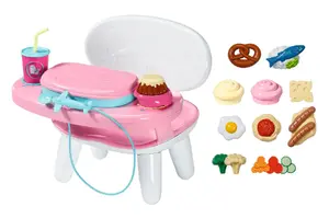 Lelles galds BABY born Lunchtime Table no zapf creation — vecums no 3+, nepieciešamas 3 × AAA, skaņas un gaismas efekti