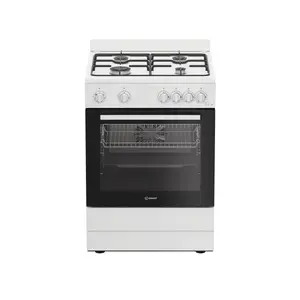 Газовая плита Indesit I6G5KCW с многофункциональной духовкой, 2900 Вт быстрый конфорка, каталитические стенки, Click & Clean