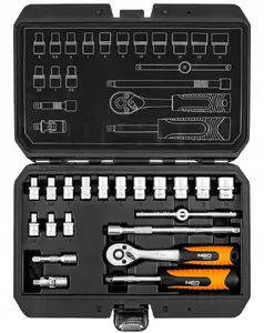 Socket wrench set NEO tools 1/4" drive, 20 pieces, satin finish