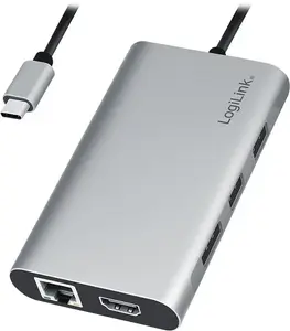 USB-C Hub LOGILINK UA0457 — 7-port USB 3.2 Gen 1, 7× USB-A, Aluminium