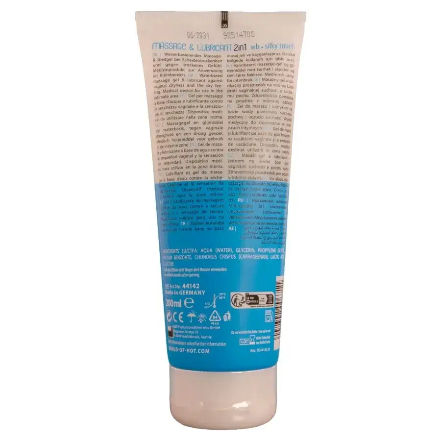 HOT Massage & Glide Gel 2in1 Silky Touch 200 ml Photo 2