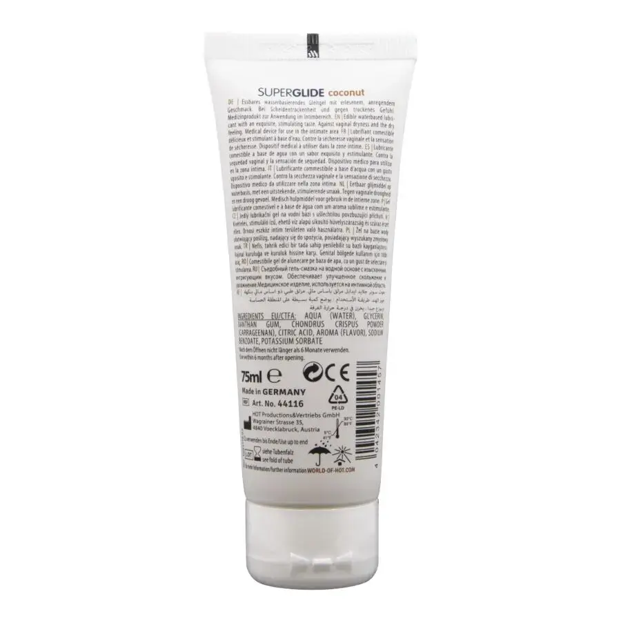 Water-based edible lubricant HOT Superglide Coconut 75 ml Photo 2