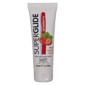 Water-based edible lubricant HOT Superglide Strawberry 75 ml