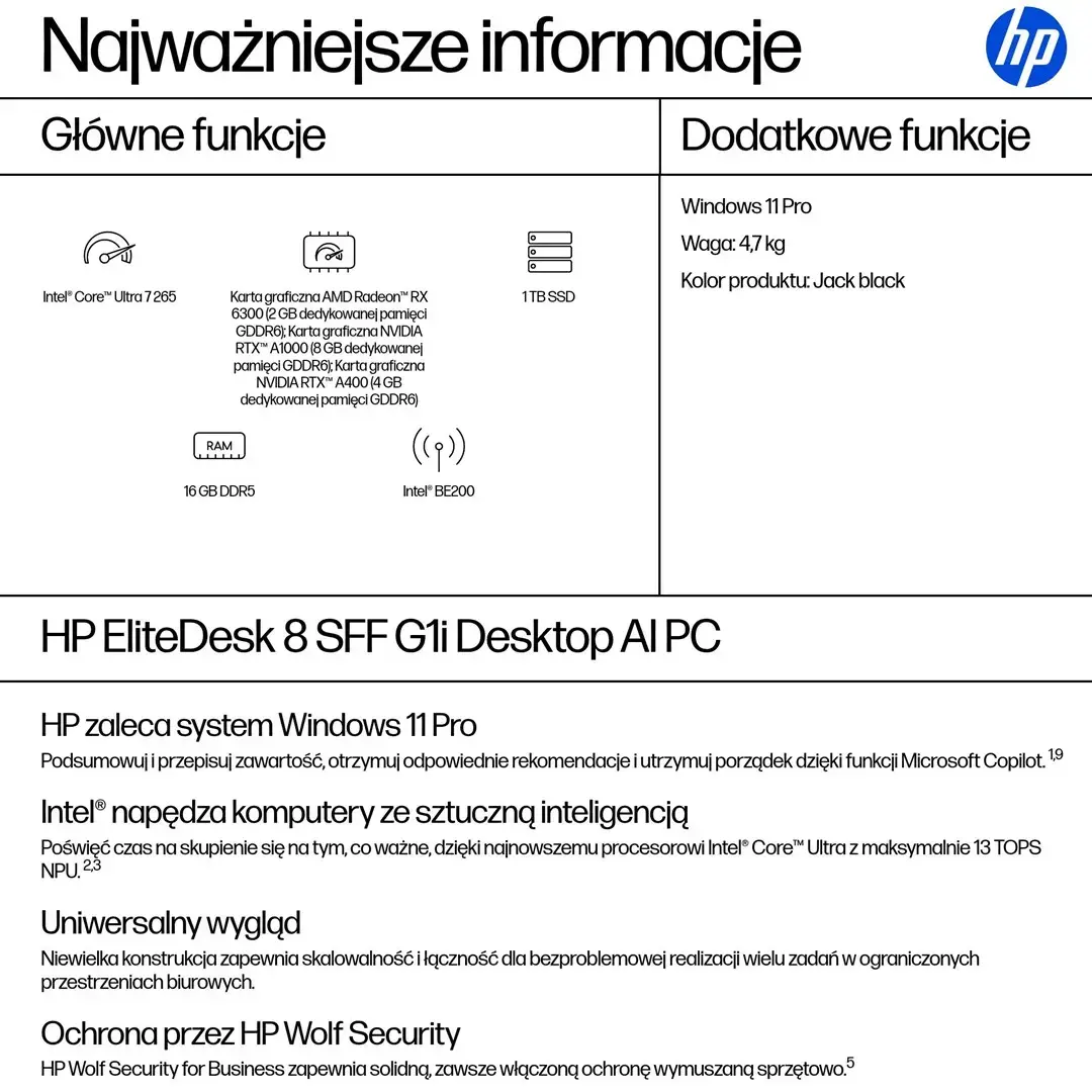 HP EliteDesk 8 SFF G1i Ultra 7 265 Desktop PC Photo 3