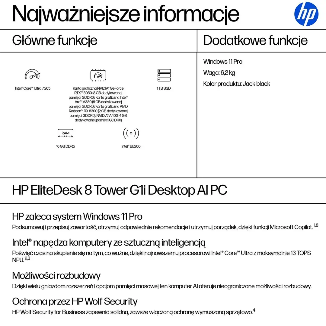 HP EliteDesk 8 Tower G1i Ultra 7 265 Desktop PC Photo 3