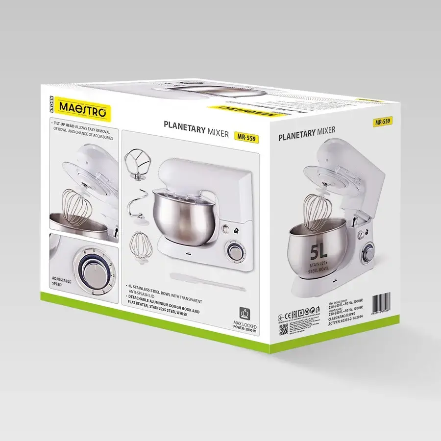 Планетарный миксер Maestro MR-559, 5,0 л, 2000 Вт Photo 7