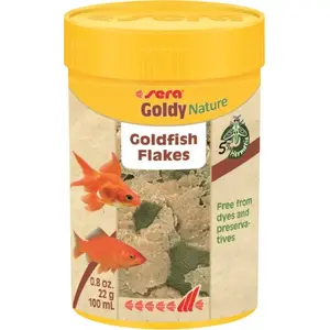 Liquid fish food sera Goldy Nature 100 ml – premium flake supplement for ornamental fish