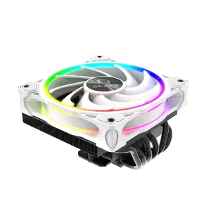CPU cooler Akasa SOHO H6L RGB white — low-profile heatsink with RGB fan, compatible with mini-ITX compact systems