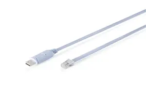 Console adapter cable DIGITUS USB 2.0 to RJ45 (FTDI chipset), USB-A male to RJ-48, 180 cm, blue