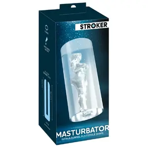 Мастурбатор Stroker Female Shaped Tunnel, прозрачный TPE, длина 14.2 см, наружный Ø 6.7 см, внутренний Ø ~1 см, закрытая задняя часть