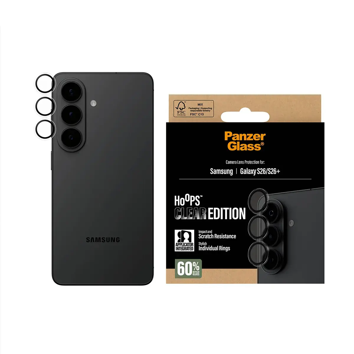 PanzerGlass Hoops Camera Lens Protector for Samsung Galaxy S26/S26+ Photo 2
