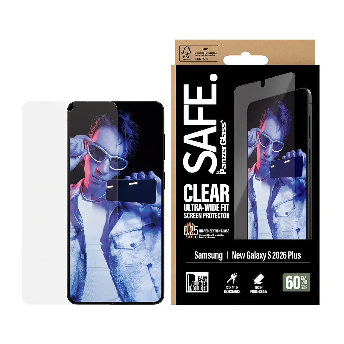 PanzerGlass SAFE. by ® Screen Protector Samsung New Galaxy S 2026 Plus | Ultra-Wide Fit w. EasyAligner SA70947 Photo 2