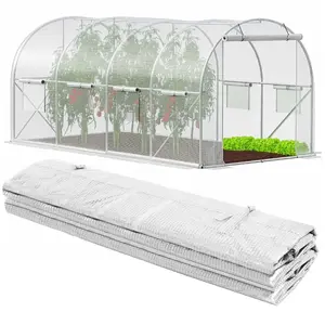 Garden tunnel film Springos GT0009F 4.5 x 2 x 2 m, 140 g/m² polyethylene, 0.4 mm, 8 mesh windows, 2 zip doors