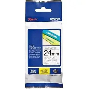 Label tape Brother TZe-151 24mm x 8m Black on Clear for P-touch printers