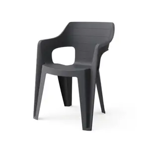 Садовый стул Keter Bilbao Low Back серый — уличное кресло с низкой спинкой
