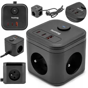 Strāvas pagarinātājs-kubs QOLTEC Huslog HUS1002 ar USB PD 20W