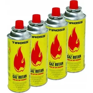 Butane-Propane Cartridge 4-pack Tiross TS-700-4, 227 g MSF-1a threaded cartridges