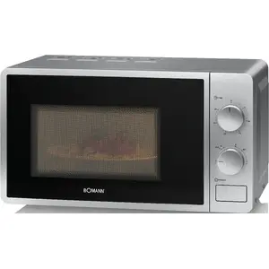 Микроволновая печь-электропечь Clatronic Bomann MW 6014 CB, настольная — 20 л, 700 Вт, поворотное управление, серебристая