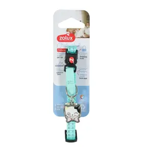 Cat collar ZOLUX CHATOUILLE with cat-shaped charm, blue