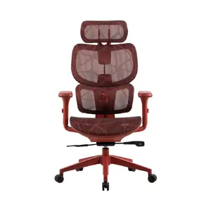 Biroja krēsls Onex VENTRA Premium — apšūts polsterēts sēdeklis, polsterēta atzveltne, sarkans, P660×D680×A1140 mm