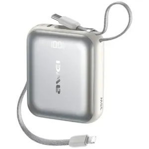 Power bank Awei AS-181 10000mAh 35W with built-in cable