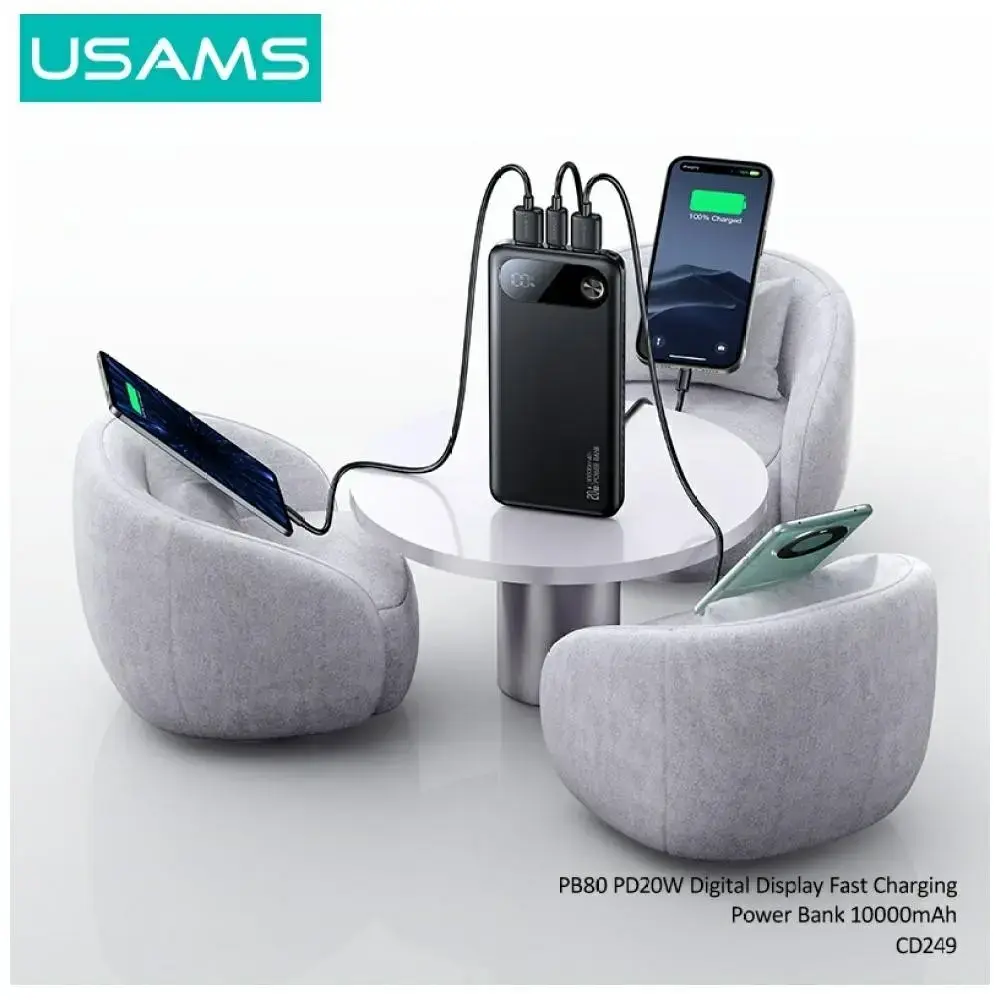 usams PB80 пауэрбанк 10000mAh 20W PD Photo 4