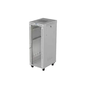 19" 32U LANBERG Standing Rack Cabinet 600×800 mm Gray with Glass Door and LCD (Flat Pack)