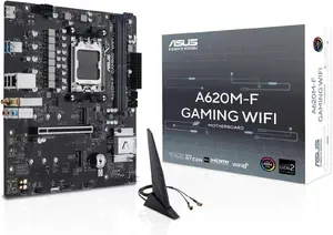 Материнская плата Asus A620M-F GAMING WIFI — AMD A620, Socket AM5, micro-ATX, DDR5, 2 DIMM, 128 ГБ, Wi‑Fi 6, 2.5 GbE