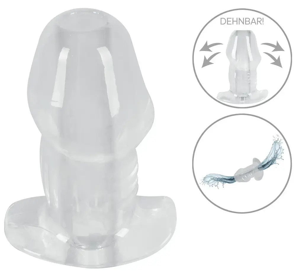 ANOS Butt Plug w Tunnel Transp — анальная пробка 10,2 см Photo 2