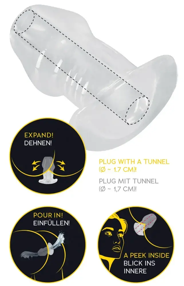 ANOS Butt Plug w Tunnel Transp — анальная пробка 10,2 см Photo 11