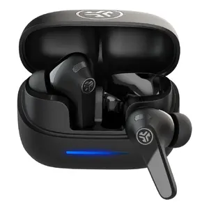 Austiņas JLab JBuds ANC Pods — bezvadu iekšējās ausīs Bluetooth, ANC, USB‑C, 9 m darbības rādiuss, melnas