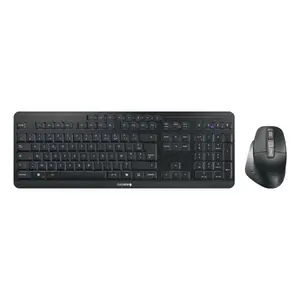 Клавиатура и мышь Cherry Stream desktop ultimate — полноразмерная AZERTY, USB + RF + Bluetooth, LED-подсветка, ножничные переключатели, чёрная