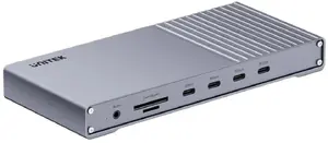 Docking station Unitek USB4 40Gb/s 14‑in‑1 — USB-C, 3× USB 10Gbps, 2× USB 5Gbps, 2× HDMI, RJ45, PD with 120W power adapter