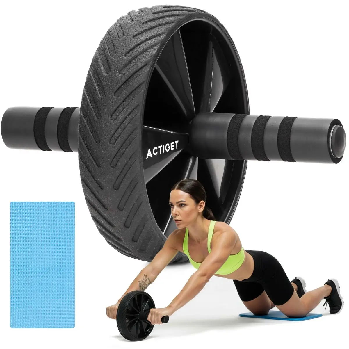 Exercise wheel Springos ACT0110 — ab roller with mat Photo 2