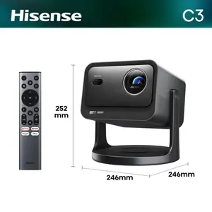Hisense C3 DLP UHD 4K Laser Silver Projector with 3840x2160 Resolution, HDR10+, Smart TV VIDAA U, Wi-Fi, and Built-in Speakers