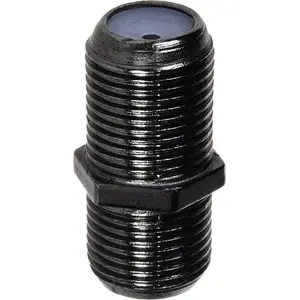 Coaxial F-type Barrel Adapter MACLEAN MCTV-904 — F female to F female, black nickel finish